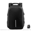 Sac à dos anti-vol imperméable et réfléchissant avec charge USB en noir
