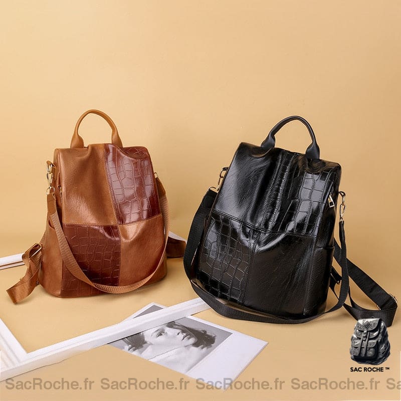 Sac Dos Berlingot Vintage Cuir Synthétique À Femme