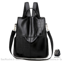 Sac dos berlingot vintage cuir synthétique - modèle Noir - Sac Roche ™