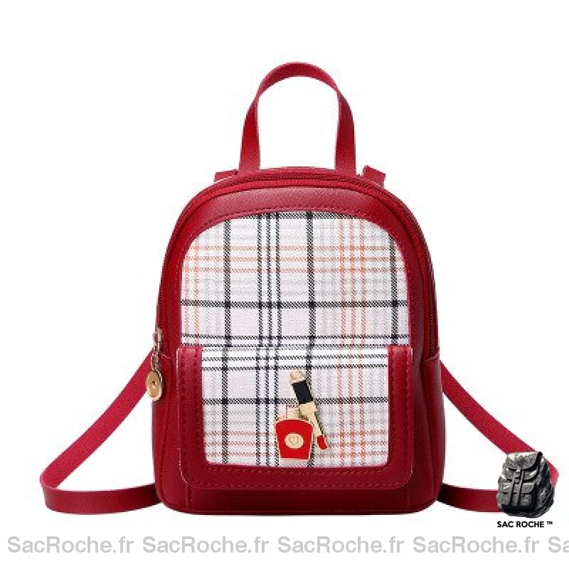 Sac Dos Coréen Tendance Rouge Petit À Dos Femme