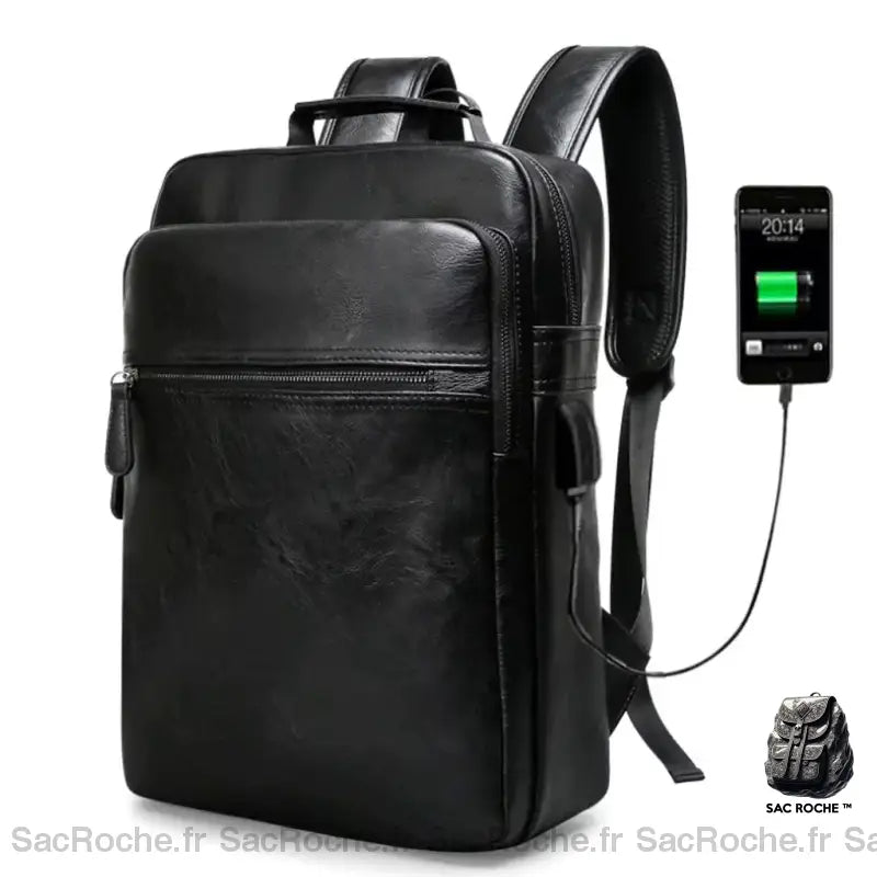 Sac Dos Cuir Business Homme Noir À Travail