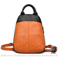 Sac dos cuir souple bicolore femme - Sac Roche ™