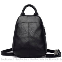 Sac dos cuir souple bicolore femme - modèle Noir - Sac Roche ™