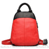 Sac Dos Cuir Souple Bicolore Femme Rouge Sac A