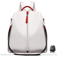 Sac Dos Cuir Véritable Femme - modèle Blanc - Sac Roche ™