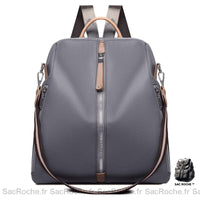 Sac Dos Cuir Véritable Femme - modèle Gris - Sac Roche ™