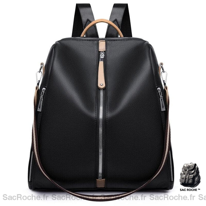Sac Dos Cuir Véritable Femme Noir Petit À