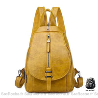 Sac Dos Femme Cuir Petit Jaune Sac À