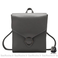 Sac Dos Femme Cuir Véritable Gris Petit À