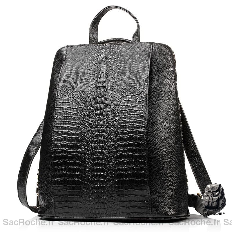 Sac Dos Femme Motif Croco - Imitation Cuir À