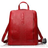 Sac dos femme motif croco - imitation cuir - modèle Rouge - Sac Roche ™
