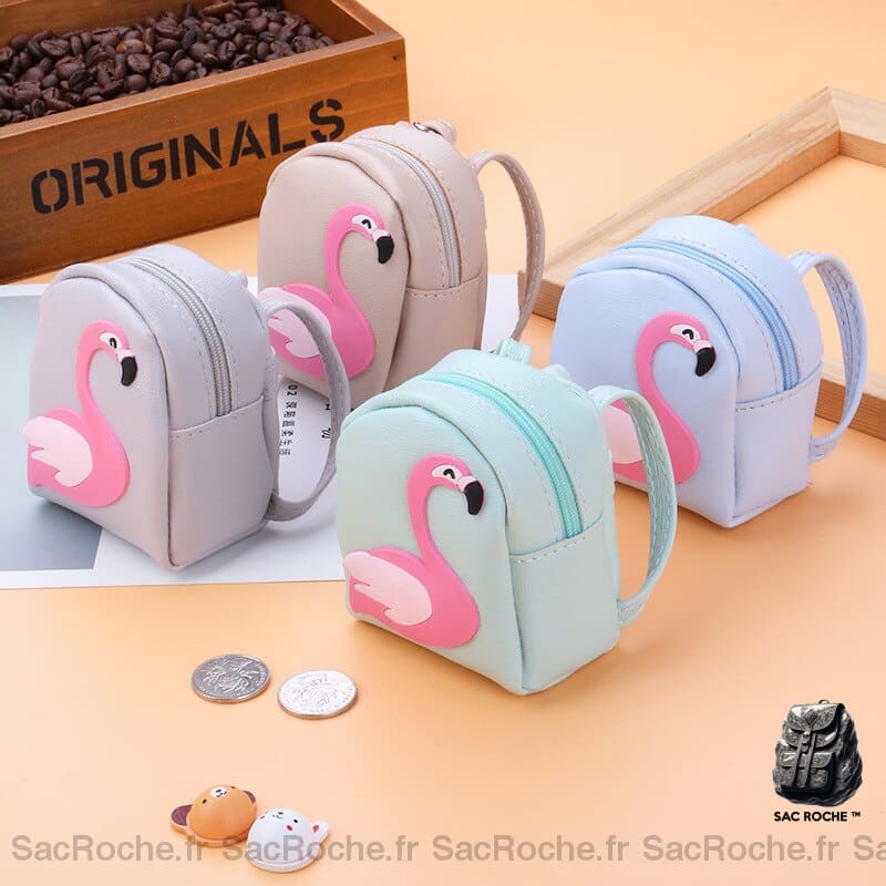 Sac Dos Femme Motif Flamant Rose À