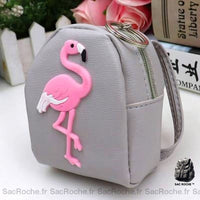 Sac dos femme motif flamant rose - modèle Gris - Sac Roche ™