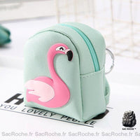 Sac dos femme motif flamant rose - modèle Vert - Sac Roche ™