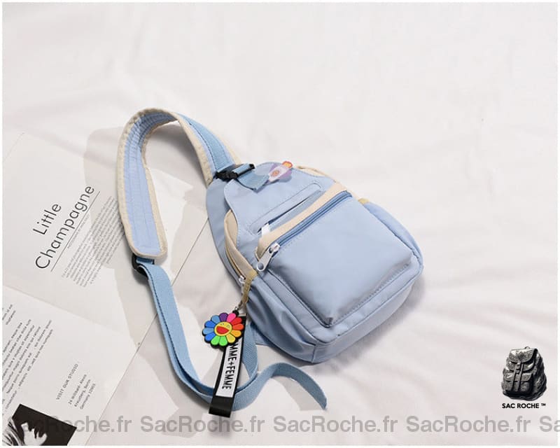 Petit sac à dos femme en nylon - Bleu - Sac à main Sac