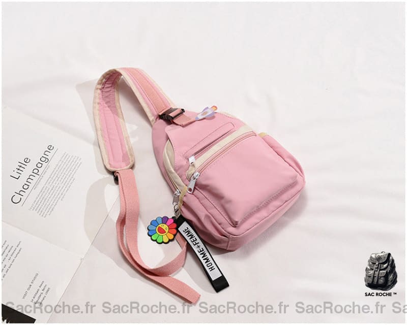 Petit sac à dos femme en nylon - Rose - Sac à main Produit