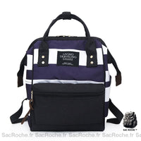 Sac dos femme rayures - modèle Bleu / M - Sac Roche ™