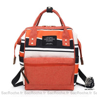 Sac dos femme rayures - modèle Orange / S - Sac Roche ™