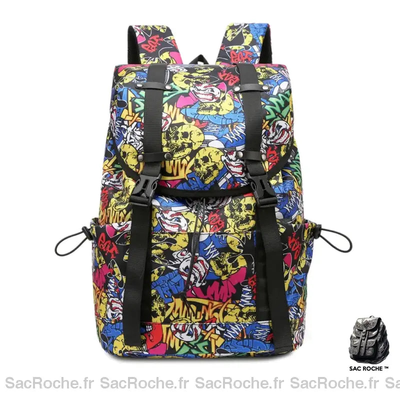 Sac Dos Femme Tendance Grand Graffiti Sac À