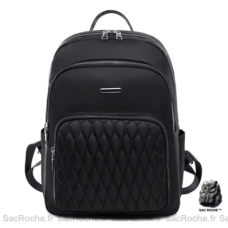 Sac à dos en tissu doux et matière durable femme - Noir - Sac Sac à dos scolaire