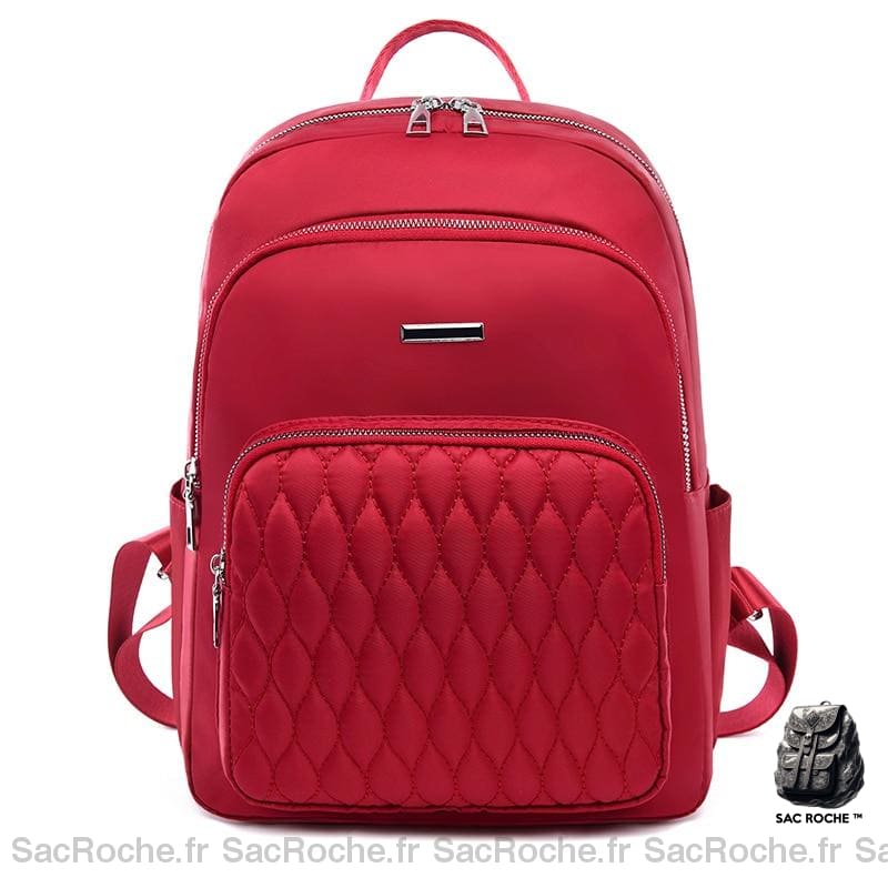 Sac à dos en tissu doux et matière durable femme - Rouge - Sac à main Sac à dos