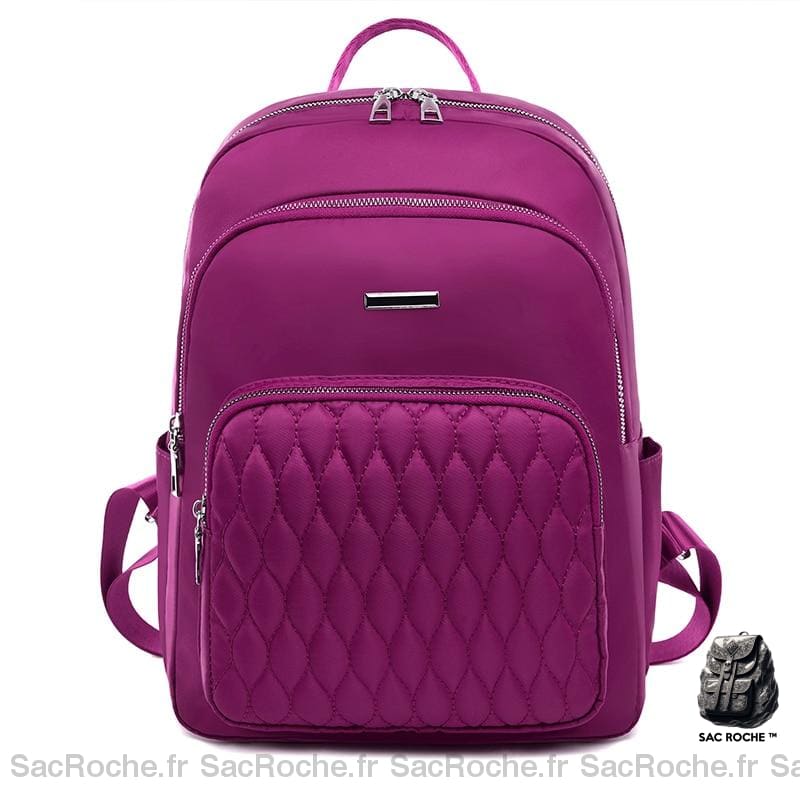 Sac à dos en tissu doux et matière durable femme - Mauve - Sac Sac à dos