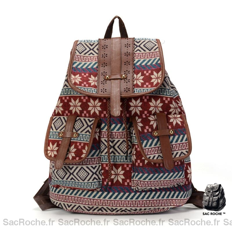 Sac Dos Femme Toile Imprimée Trendy Modèle B Sac À