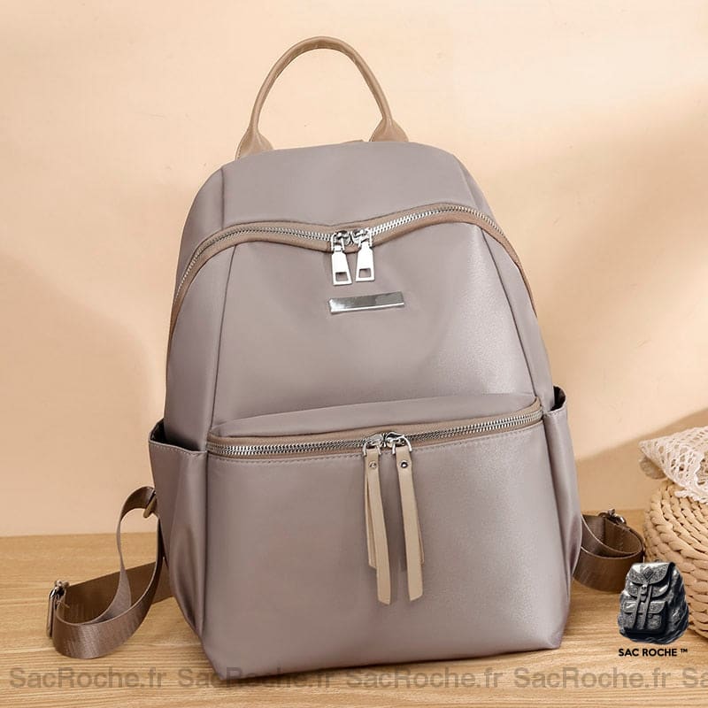 Sac Dos Femme Vintage Couleur Unie À