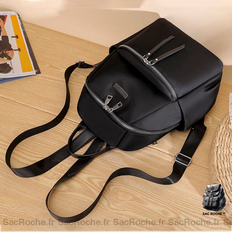 Sac Dos Femme Vintage Couleur Unie À