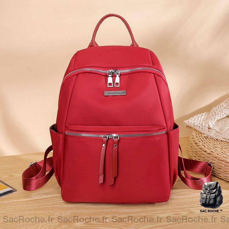 Sac Dos Femme Vintage Couleur Unie À