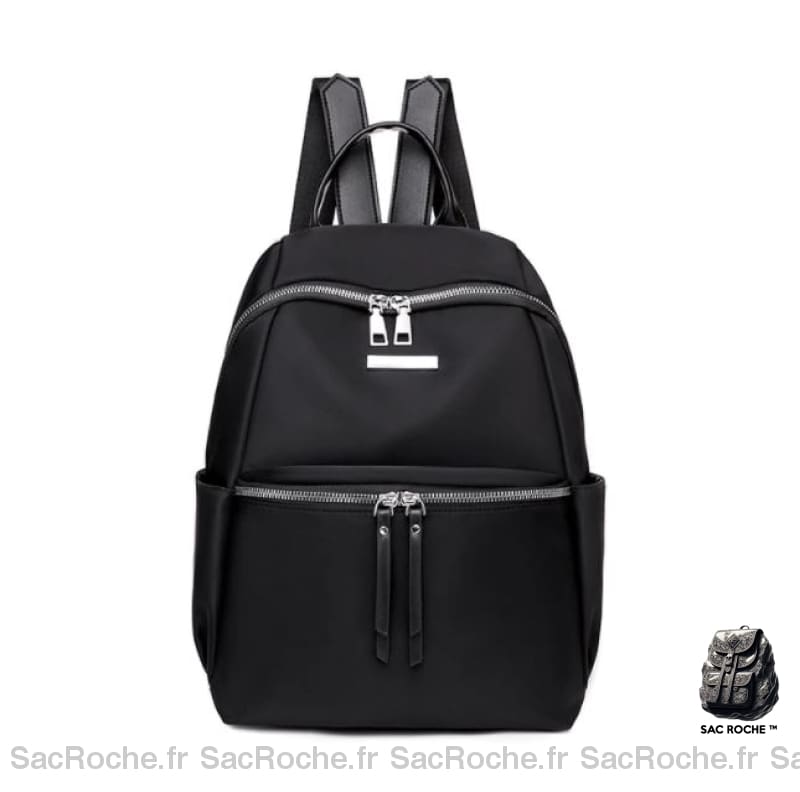 Sac à dos femme vintage couleur unie - Noir - Sac à dos Sac à main