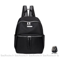Sac dos femme vintage couleur unie - modèle Noir - Sac Roche ™