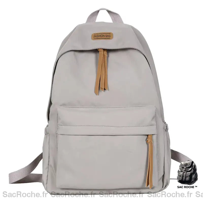 Sac Dos Fille Collège Gris Sac À
