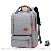 Sac dos homme élégant petit - modèle Gris - Sac Roche ™
