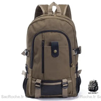 Sac dos homme toile cartable - modèle Café - Sac Roche ™