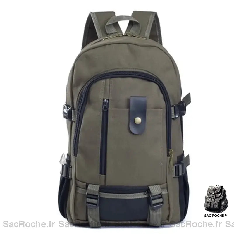 Sac Dos Homme Toile Cartable Vert Sac À
