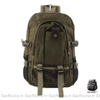 Sac dos homme vintage en toile - modèle Vert armée - Sac Roche ™