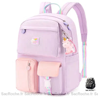 Sac dos maternelle fille joli et pratique - modèle Violet - Sac Roche ™