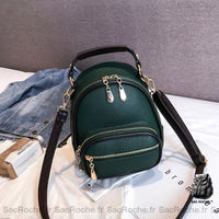 Sac Dos Mini Cuir - modèle Vert - Sac Roche ™