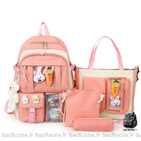 Sac dos multipoches ado - modèle Rose - Sac Roche ™