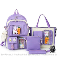 Sac dos multipoches ado - modèle Violet - Sac Roche ™