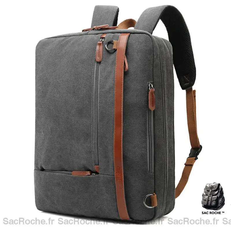Sac Dos Ordinateur Convertible Gris Foncé Sac À