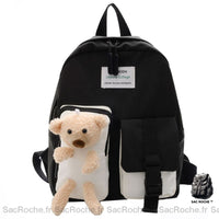 Sac dos ours enfant mignon - modèle Noir - Sac Roche ™