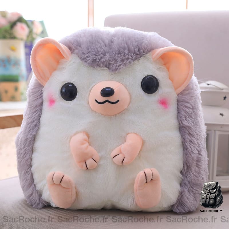 Sac à dos peluche hérisson - Gris - Hérisson Animal en peluche