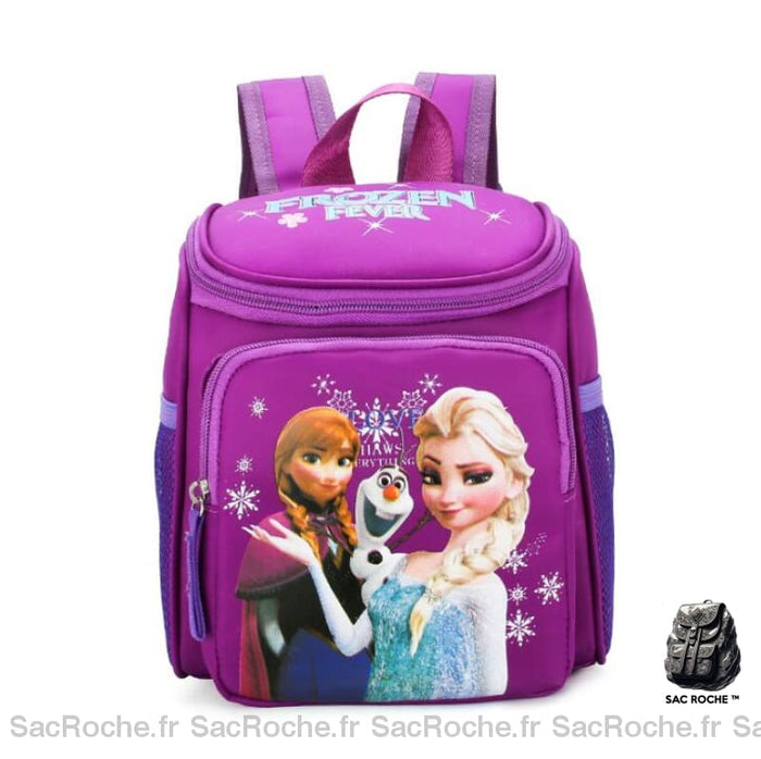 Sac à dos reine des neiges en polyester pour filles violet avec motifs