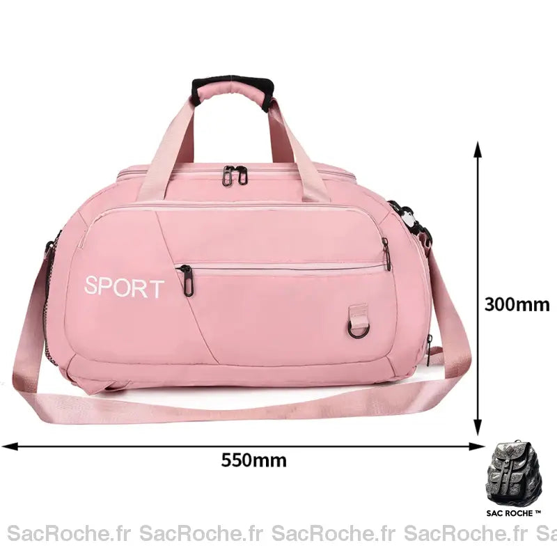 Sac Dos Sport Femme Rose À