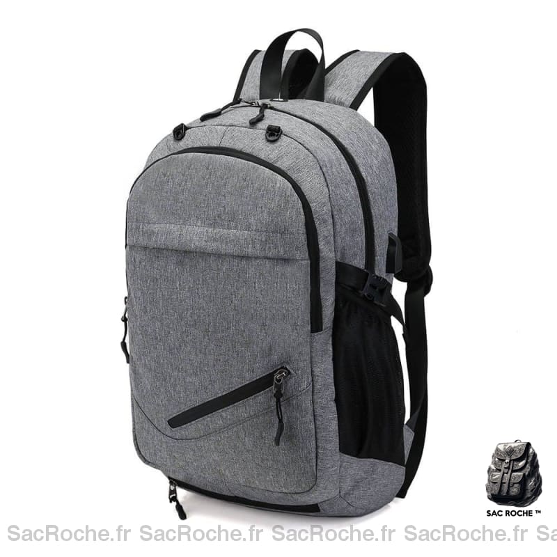 Sac à dos de sport avec port USB - Gris - Sac de gym Sac à dos