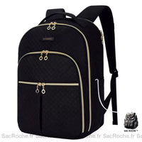 Sac Dos Tissus Femme Trendy Noir Sac À Ordinateur