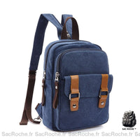 Sac Dos Toile Homme Petit - modèle Bleu / 20cmx8cmx28cm - Sac Roche ™