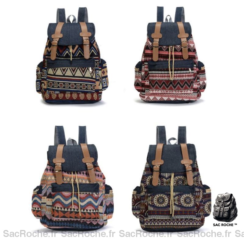 Sac Dos Vintage Ethnique À Femme